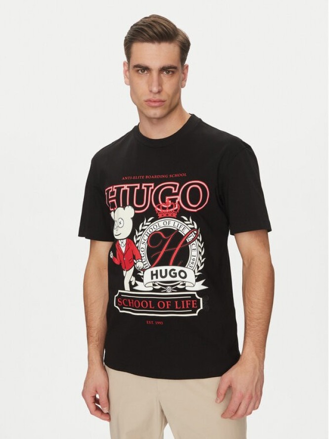 HUGO T-Shirt Daporoni 50538254 Czarny Relaxed Fit