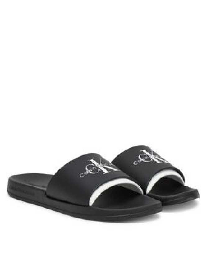 Calvin Klein Jeans Klapki Slide Rubber Neoprene Monologo YM0YM00361 Czarny