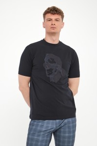 T-shirt męski z haftem KARL LAGERFELD