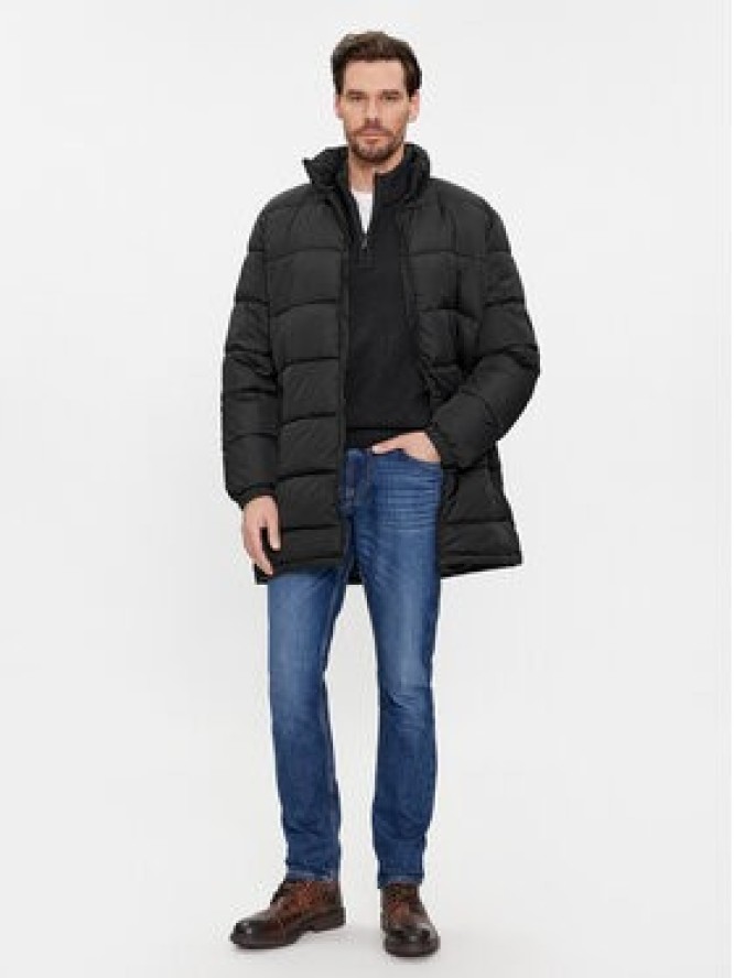 Brave Soul Kurtka zimowa MJK-DAVISLONGBLK Czarny Regular Fit