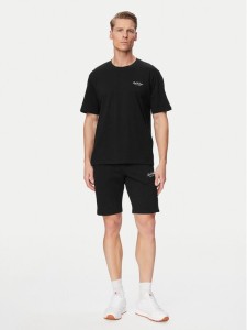 Jack & Jones Komplet t-shirt i spodenki Archive 12297642 Czarny Relaxed Fit