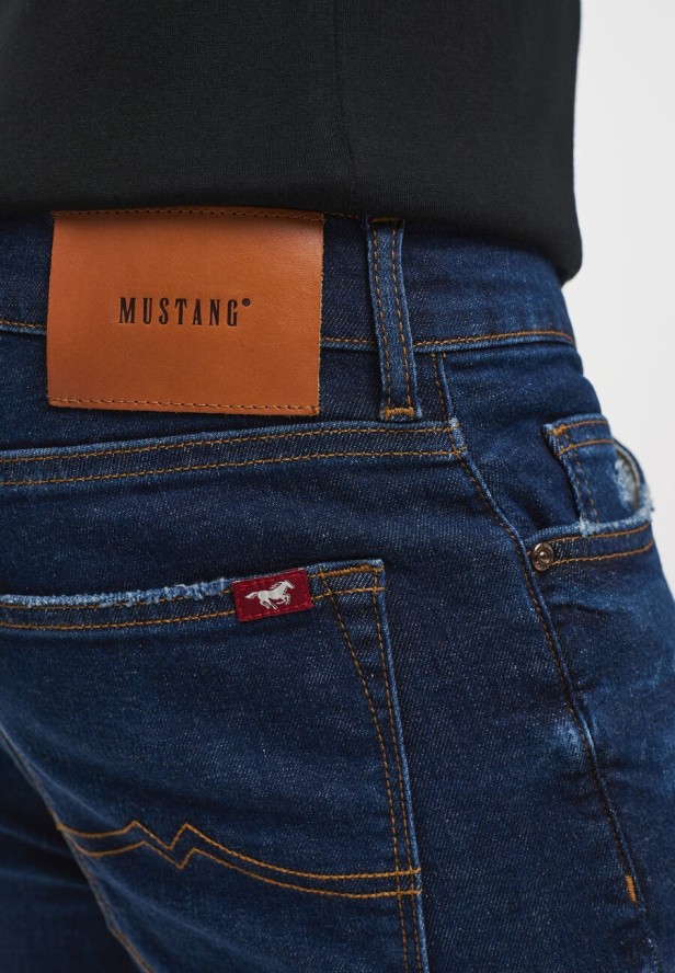 Męskie Spodnie Jeansowe MUSTANG Frisco Skinny Denim Blue 1014243 5000 883