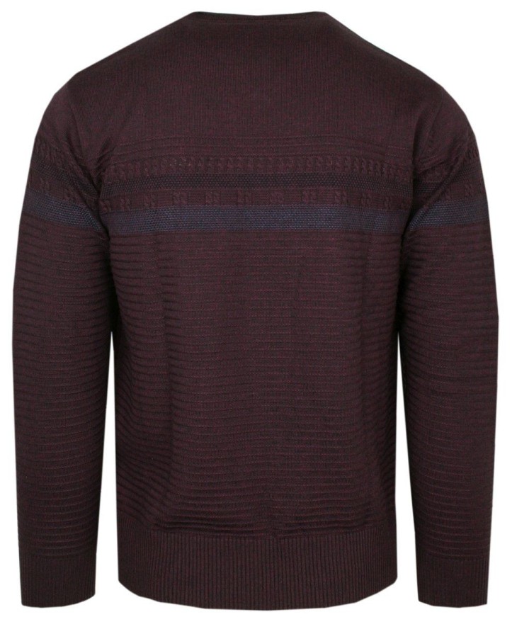 Elegancki Męski Sweter z Dekoltem w Serek (V-Neck) - Trikko - Bordowy