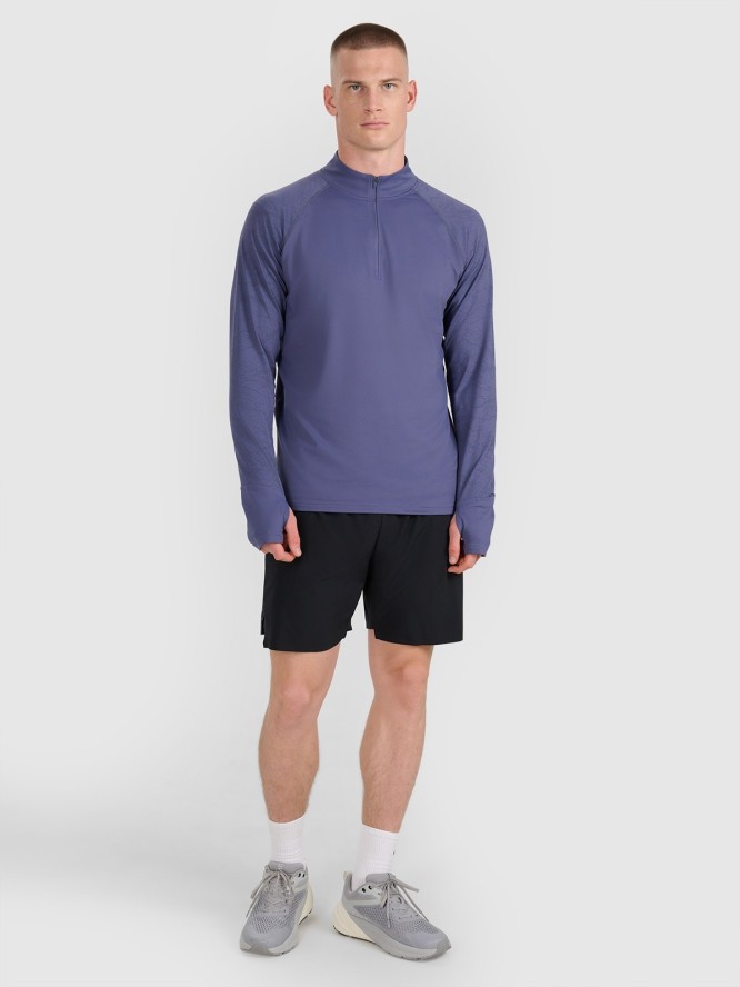 4F Bluza do biegania regular szybkoschnąca męska - granatowa L