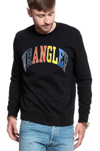 MĘSKA BLUZA WRANGLER LOGO SWEAT BLACK W6B6HY100 112130691