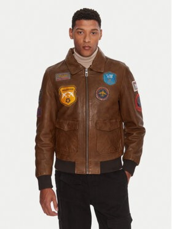 Milestone Kurtka skórzana MSMatti 531070 60400 Brązowy Regular Fit