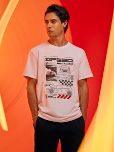 4F T-shirt regular z nadrukiem męski - biały XXL