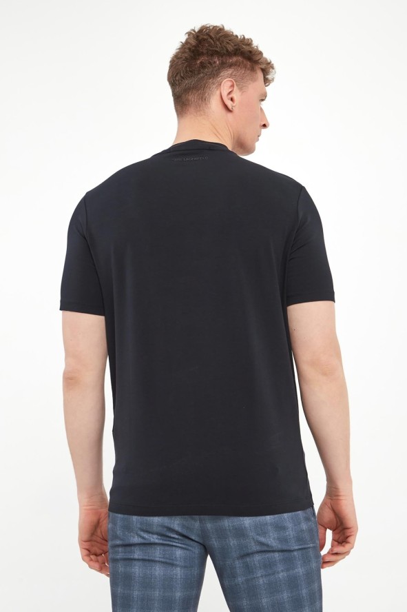 T-shirt męski z haftem KARL LAGERFELD