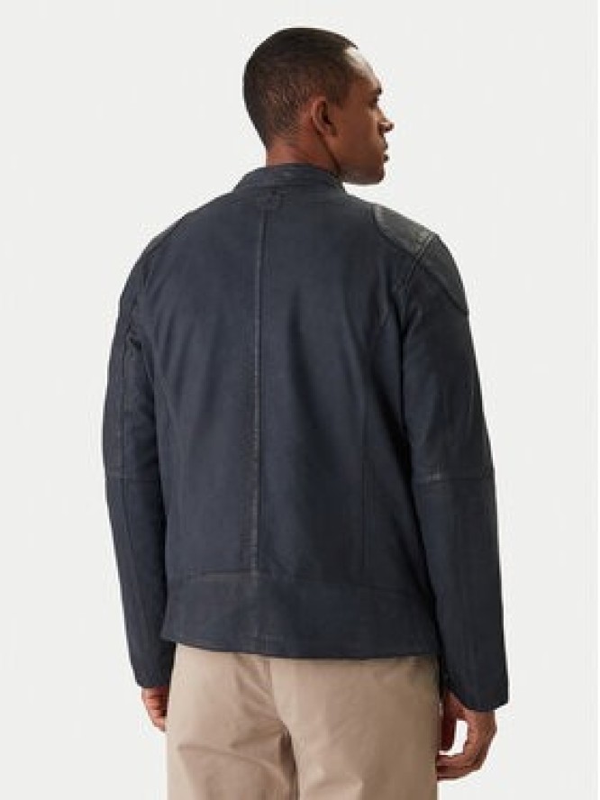 Milestone Kurtka skórzana Nevio 612203 60780 Granatowy Regular Fit