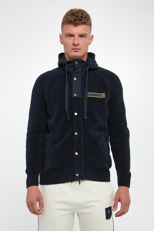 Sweter męski z kapturem AERONAUTICA MILITARE