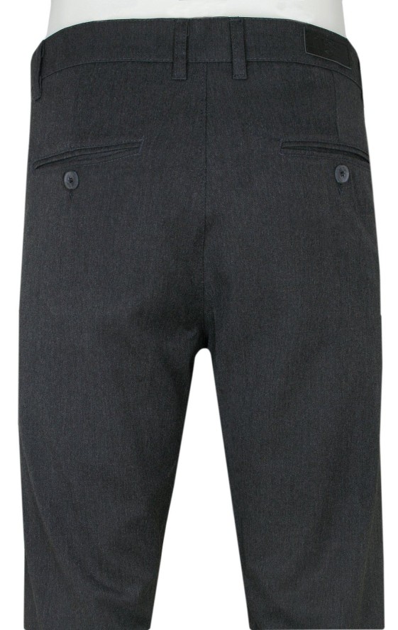 Spodnie Męskie Chinos z Elastanem, Zwężana Nogawka -QUICKSIDE - Grafitowe
