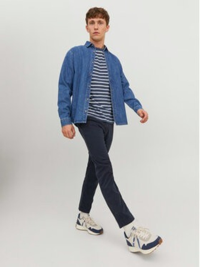 Jack & Jones Chinosy Harlow 12242188 Granatowy Tapered Fit