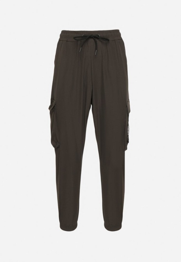 Ciemnozielone Spodnie Cargo z Odpinanym Łańcuchem Efandrel