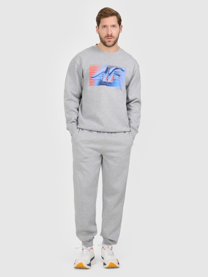 4F Bluza dresowa nierozpinana bez kaptura męska - szara XXL