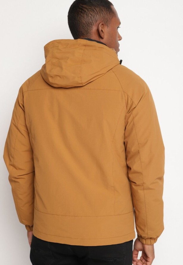 Jasnobrązowa Dwustronna Kurtka Przejściowa Wiatrówka z Pikowanym Wnętrzem Ravaria