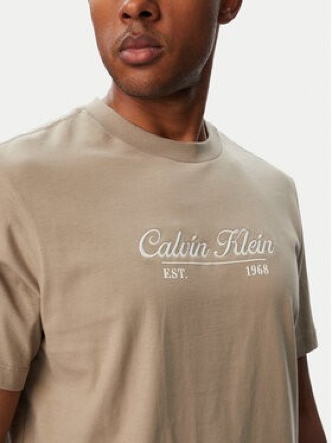 Calvin Klein Jeans T-Shirt LV04RG822G Beżowy ciemny Regular Fit