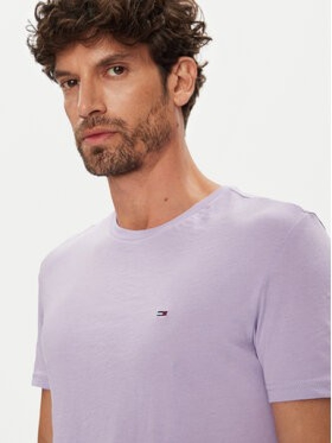 Tommy Jeans T-Shirt Jaspe DM0DM20363 Fioletowy Slim Fit