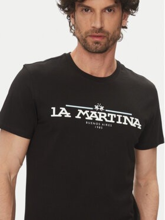 La Martina T-Shirt Aguer MAR304 JS206 Czarny Regular Fit