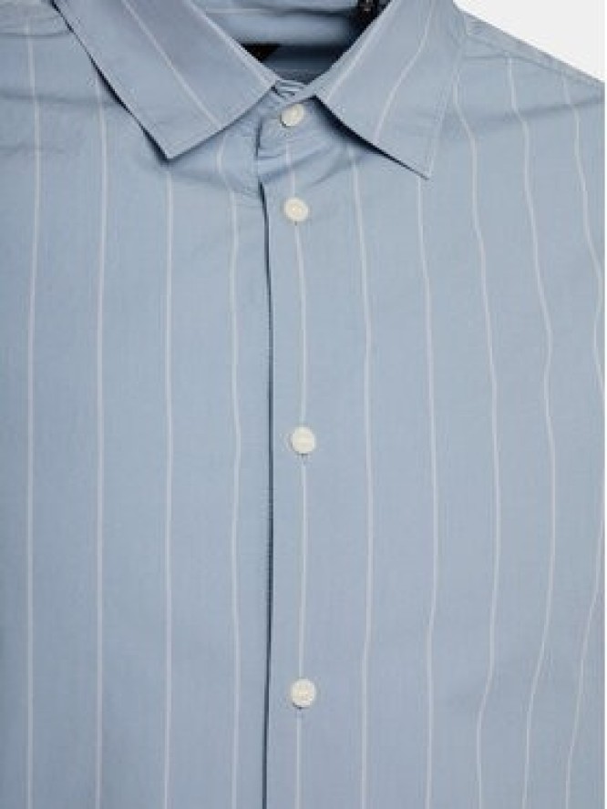 Sisley Koszula 5B8SSQ03A Niebieski Regular Fit