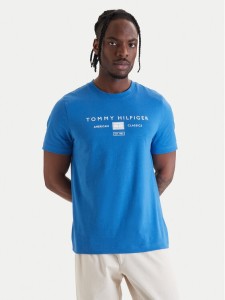 Tommy Hilfiger T-Shirt Brand Love MW0MW42365 Niebieski Regular Fit