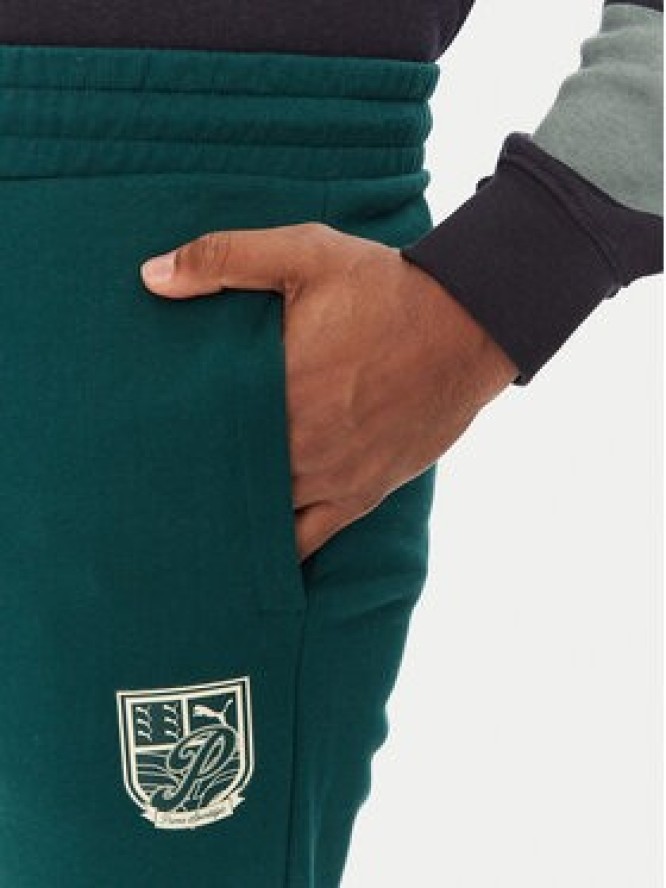 Puma Spodnie dresowe Sports Legacy Graphic 629631 Zielony Regular Fit