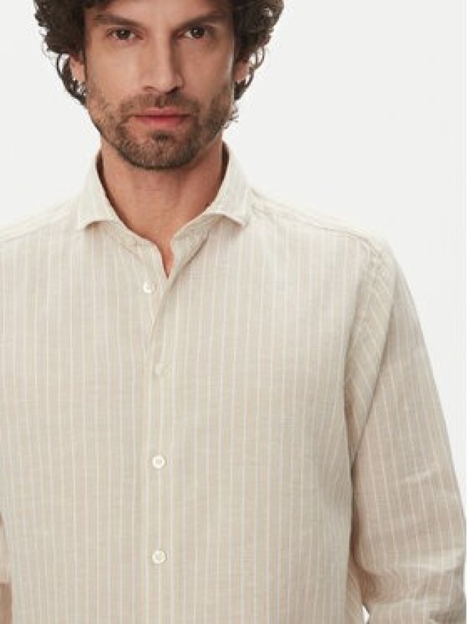 Hechter Paris Koszula 60357 151606 Beżowy Regular Fit