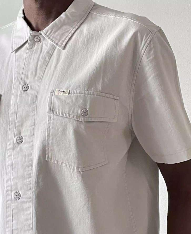 LEE MĘSKA KOSZULA Z KRÓTKIM RĘKAWEM 101 SS SERVICE SHIRT GRAY VIOLET L93GHNRA 112124154