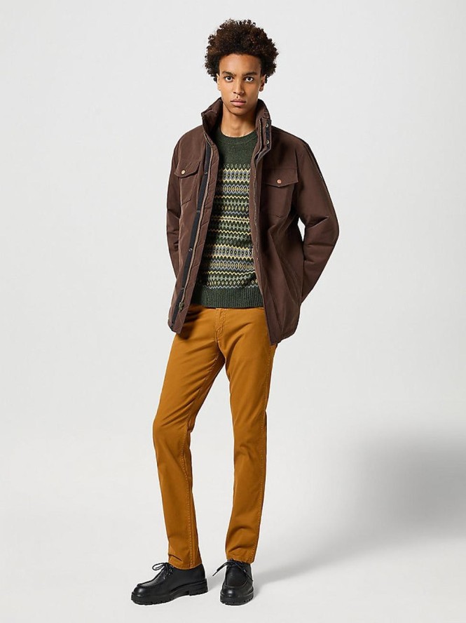 WRANGLER FAIRISLE SWEATER MĘSKI SWETER CIEPŁY VERDANT GREEN 112357294 W8F7014320