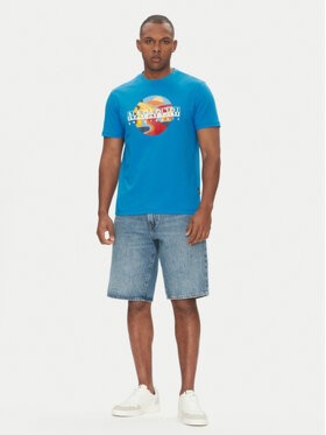Napapijri T-Shirt S-Valdor NP0A4IE6 Niebieski Regular Fit