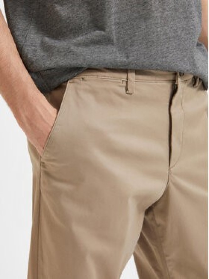 Selected Homme Spodnie materiałowe New 16087665 Beżowy Regular Fit
