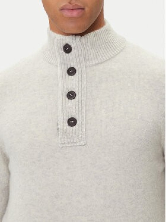 Barbour Sweter Patch Half Zip MKN0585BE14 Beżowy Regular Fit