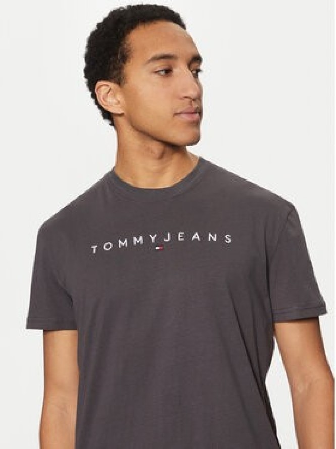 Tommy Jeans T-Shirt Linear Logo DM0DM20744 Szary Regular Fit