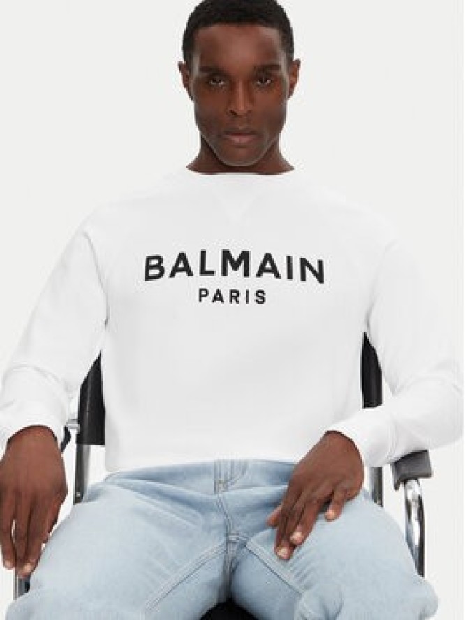 Balmain Bluza DH1JQ005BB65 Biały Regular Fit