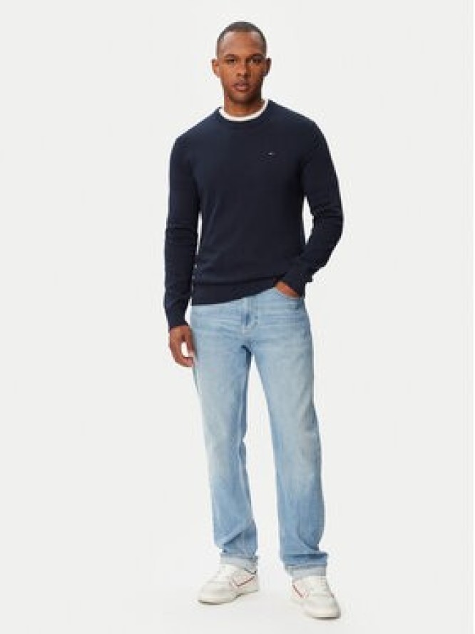Tommy Jeans Sweter Essential DM0DM22853 Granatowy Slim Fit