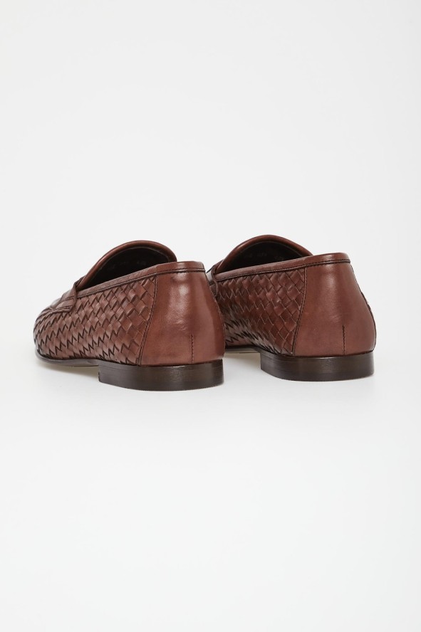 Loafersy męskie plecione skórzane BALDININI