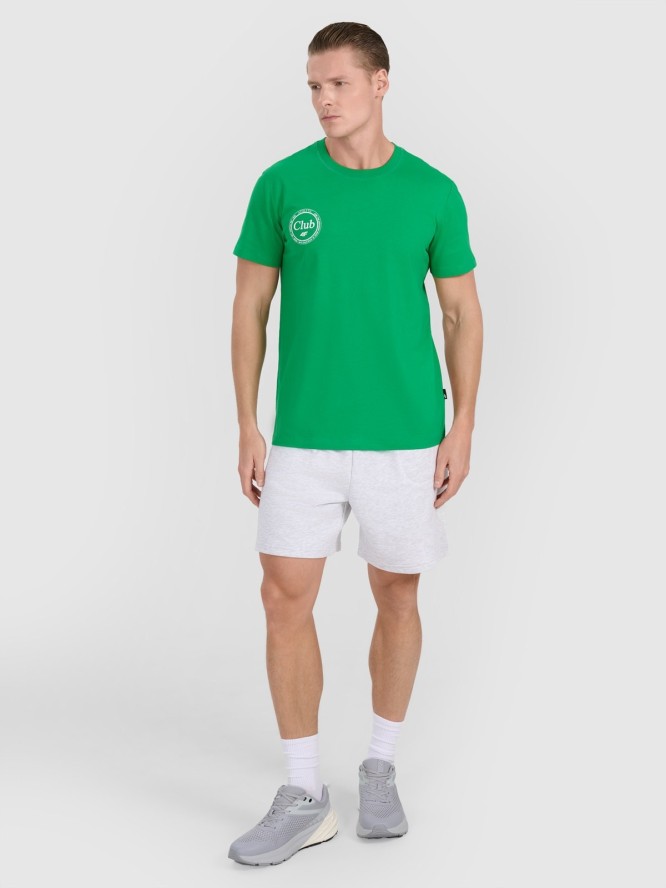 4F T-shirt regular z nadrukiem męski - zielony XXL