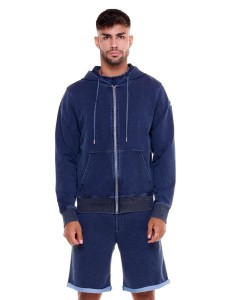 Męskie bluzy z kapturem w kolorze indygo denim