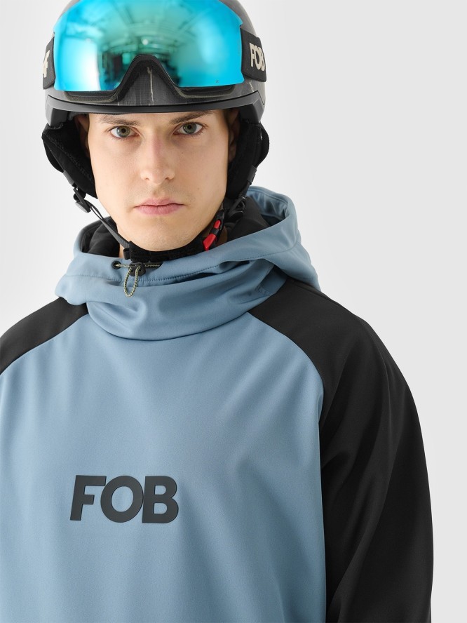 4F Długa bluza snowboardowa z softshellu membrana 5000 męska - granatowa XXL