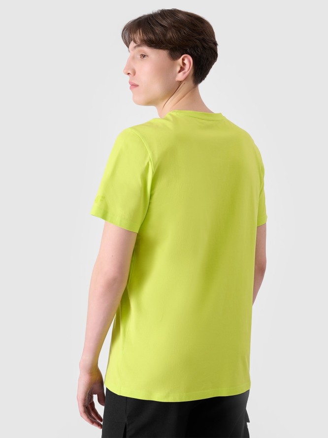 4F T-shirt regular z nadrukiem męski - zielony XXL