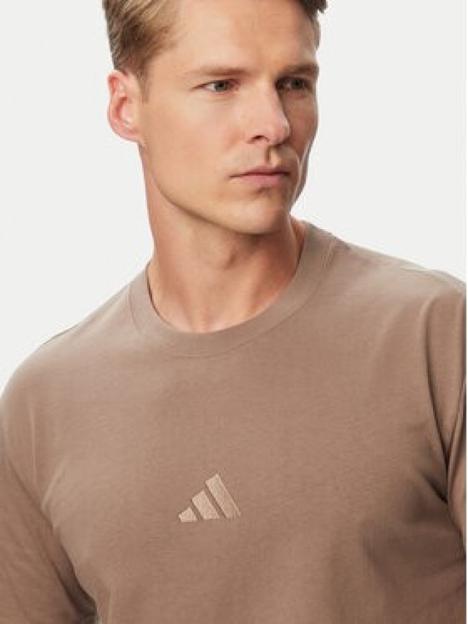 adidas T-Shirt Kit Small Logo KX1281 Beżowy Regular Fit