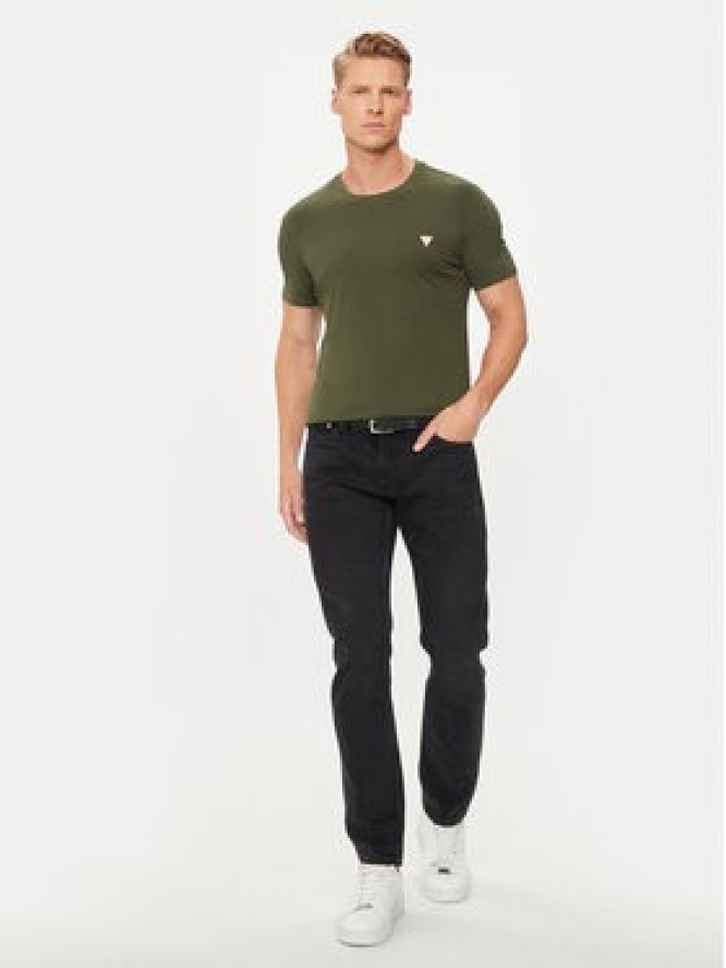 Guess T-Shirt M2YI24 J1314 Zielony Slim Fit