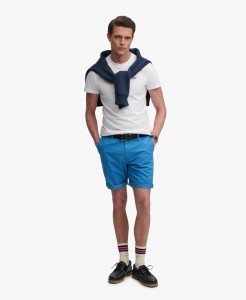 superdry Premium Regular chino szorty slim – CALI BLUE