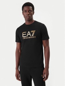EA7 Emporio Armani T-Shirt 7M001412 AF22264 MC004 Czarny Regular Fit