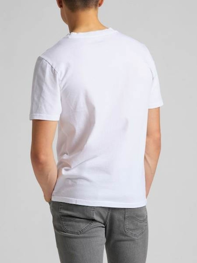 LEE SS KANSAS CITY TEE MĘSKI T-SHIRT KOSZULKA LOGO WHITE L60TFE12 112113532