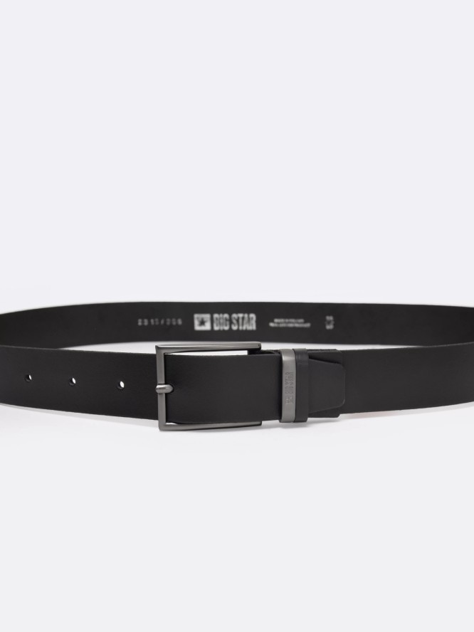 Pasek męski skórzany czarny 2316 906