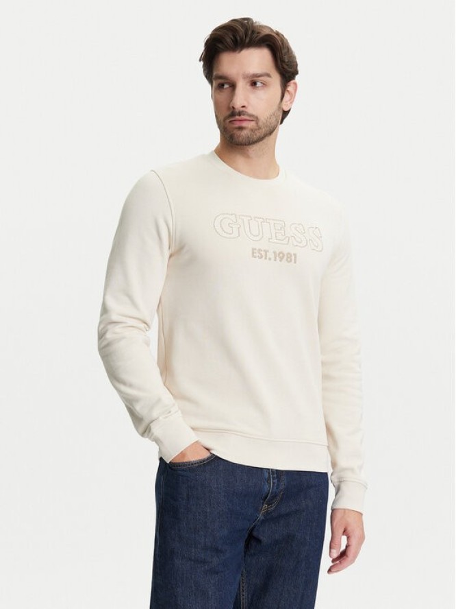 Guess Bluza M5YQ08 KCN01 Beżowy Regular Fit