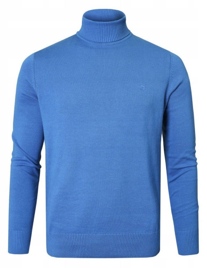 Bawełniany Męski Golf - Pako Jeans - Niebieski