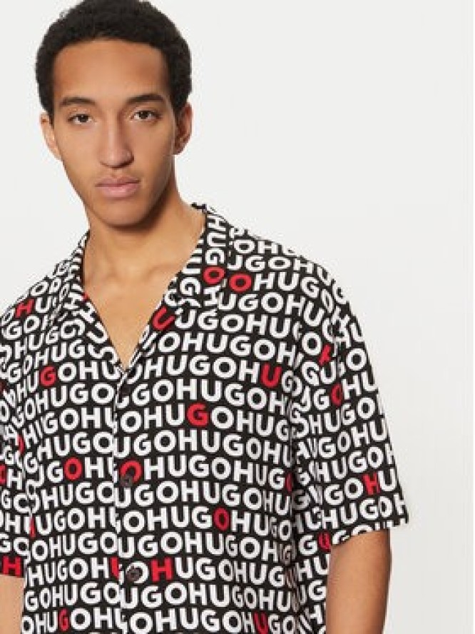 HUGO Koszula Beach 50540065 Czarny Regular Fit