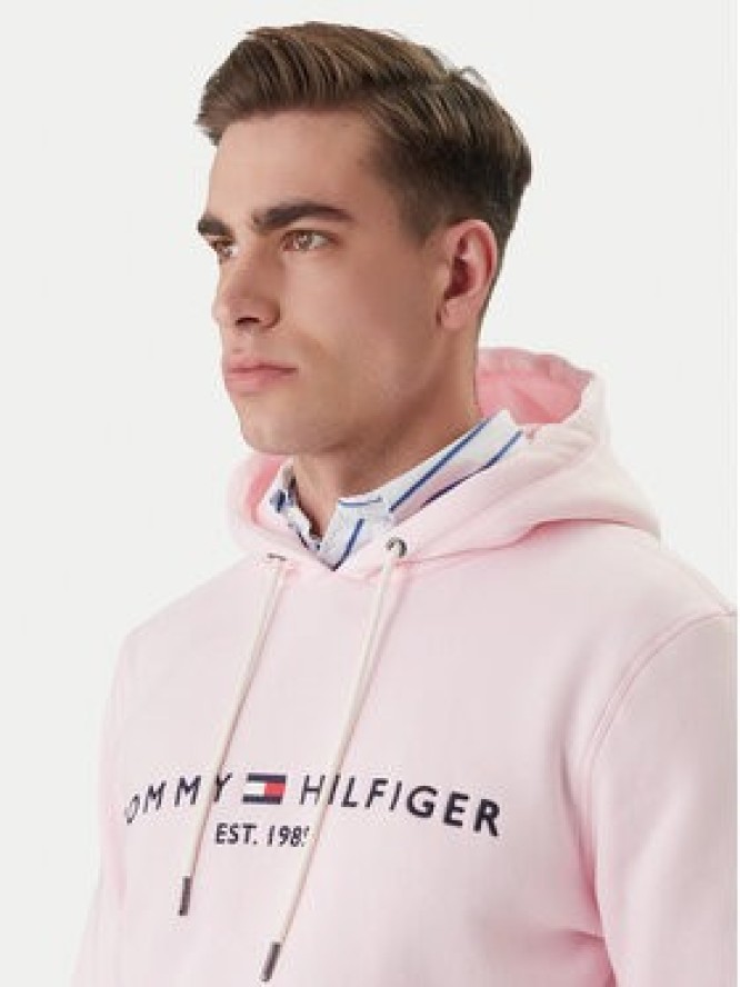 Tommy Hilfiger Bluza Logo MW0MW11599 Różowy Regular Fit
