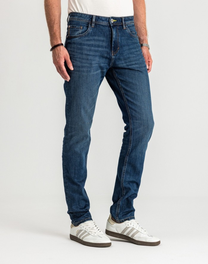 Męskie Spodnie Jeansowe Josh Regular Slim Mid Stone Wash Denim 1047978 10281